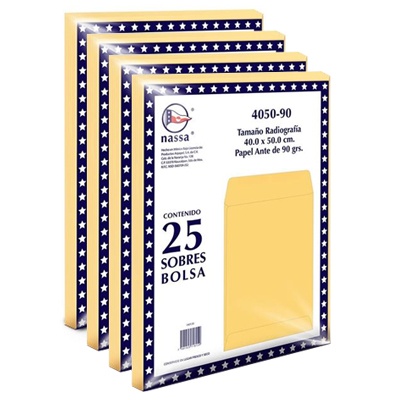 CIENTO DE SOBRES BOLSA TAMAÑO RADIOGRAFIA NASSA